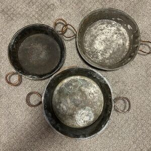 Vintage Copper Cooking Pans Set